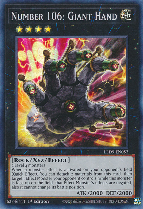 Number 106: Giant Hand [LED9-EN053] Super Rare | Good Games Morley