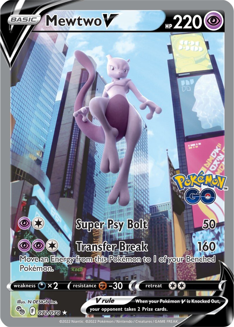 Mewtwo V (072/078) [Pokémon GO] | Good Games Morley