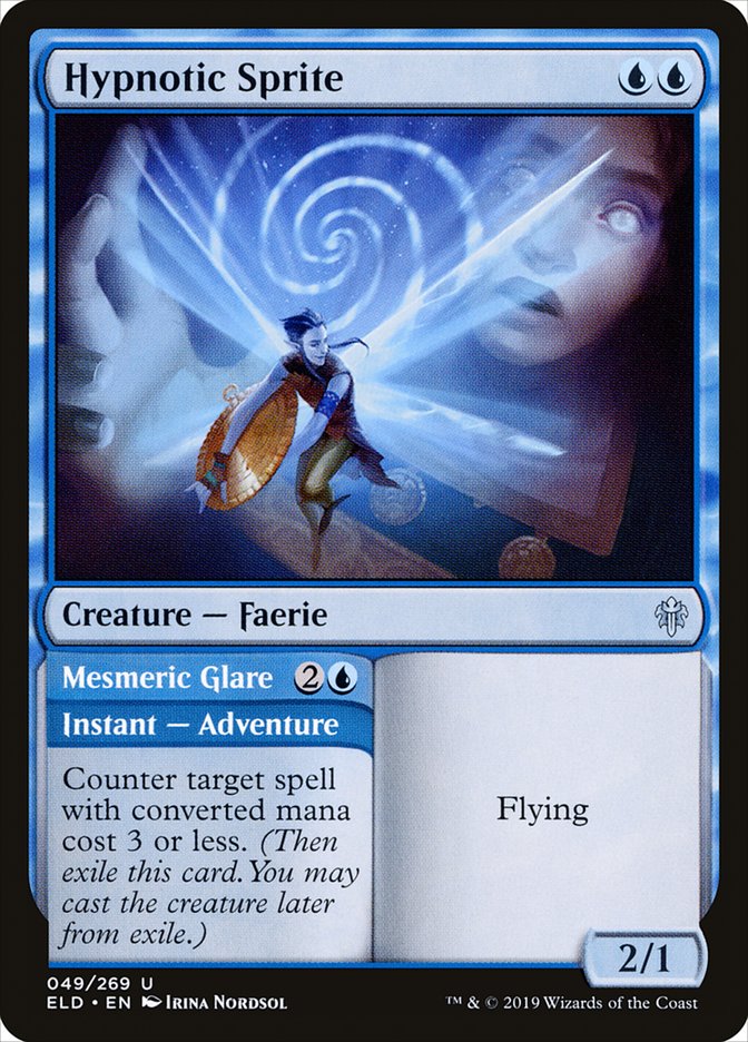 Hypnotic Sprite // Mesmeric Glare [Throne of Eldraine] | Good Games Morley