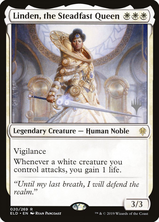 Linden, the Steadfast Queen (Promo Pack) [Throne of Eldraine Promos] | Good Games Morley