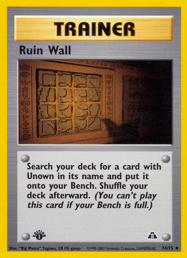 Ruin Wall (74/75) [Neo Discovery 1st Edition] | Good Games Morley