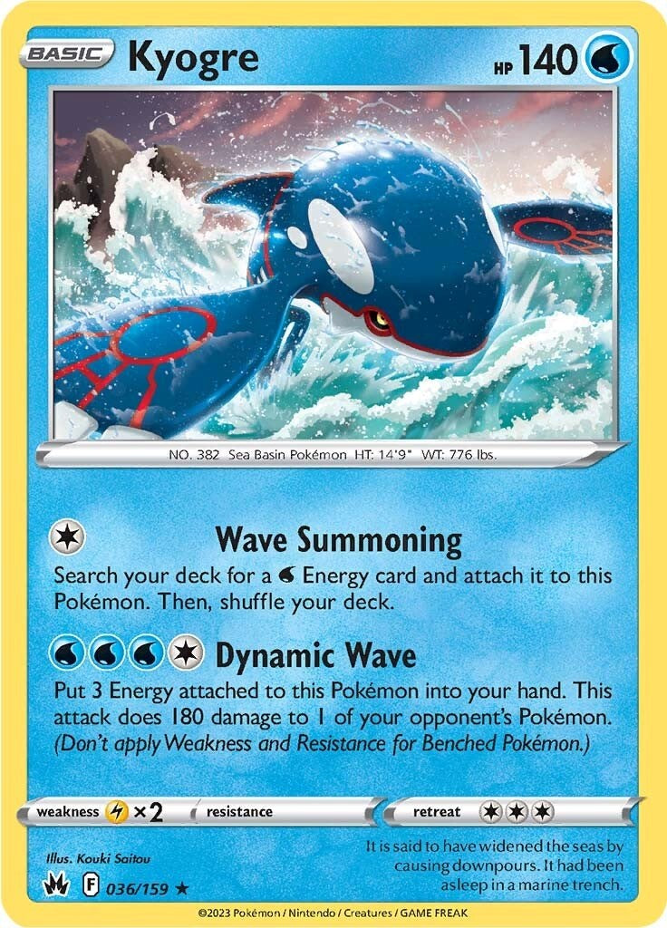 Kyogre (036/159) [Sword & Shield: Crown Zenith] | Good Games Morley