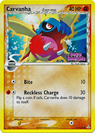 Carvanha (61/110) (Delta Species) (Stamped) [EX: Holon Phantoms] | Good Games Morley