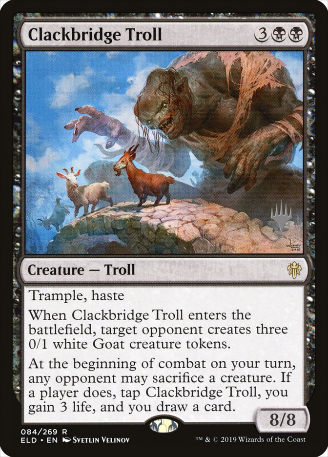 Clackbridge Troll (Promo Pack) [Throne of Eldraine Promos] | Good Games Morley