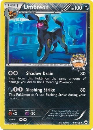 Umbreon (60/108) (Regional Championship Promo Staff) [Black & White: Dark Explorers] | Good Games Morley