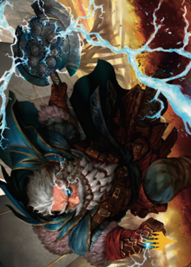 Electrostatic Infantry Art Card (Gold-Stamped Signature) [Dominaria United Art Series] | Good Games Morley