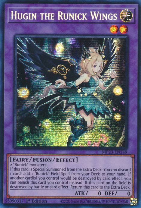 Hugin the Runick Wings [MP23-EN249] Prismatic Secret Rare | Good Games Morley
