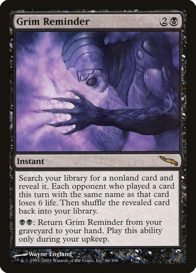 Grim Reminder [Mirrodin] | Good Games Morley