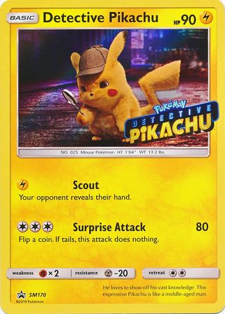 Detective Pikachu (SM170) (Detective Pikachu Stamped) [Sun & Moon: Black Star Promos] | Good Games Morley