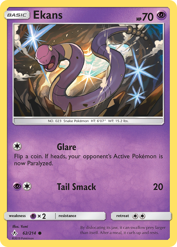Ekans (62/214) [Sun & Moon: Unbroken Bonds] | Good Games Morley