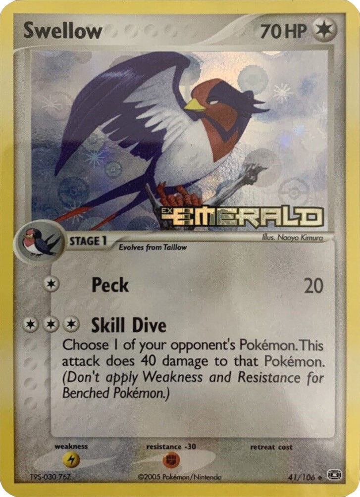 Swellow (41/106) (Stamped) [EX: Emerald] | Good Games Morley