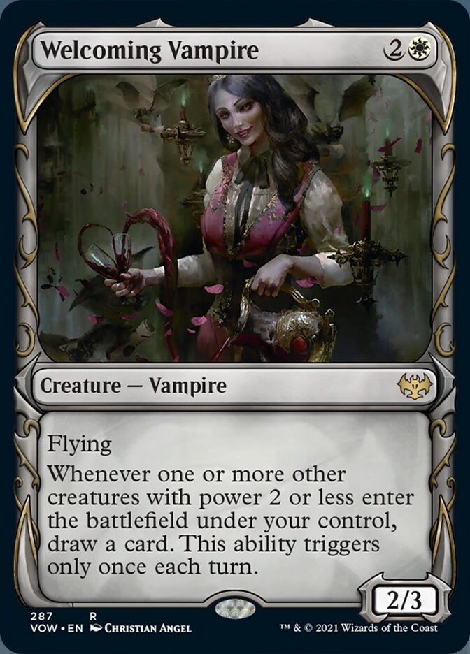 Welcoming Vampire (Showcase Fang Frame) [Innistrad: Crimson Vow] | Good Games Morley