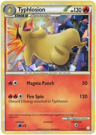 Typhlosion (32/123) (Cracked Ice Holo) [HeartGold & SoulSilver: Base Set] | Good Games Morley