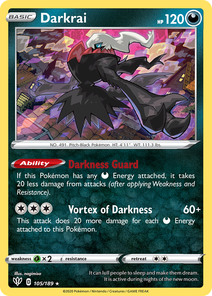 Darkrai (105/189) [Sword & Shield: Darkness Ablaze] | Good Games Morley