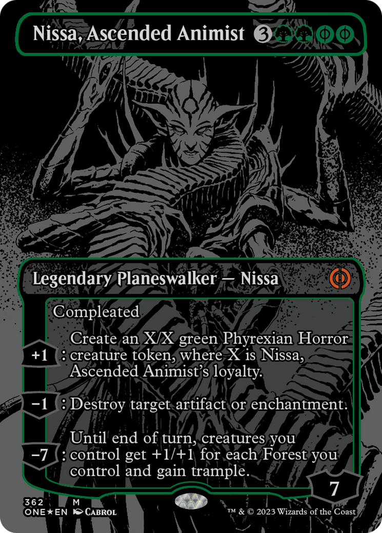 Nissa, Ascended Animist (Oil Slick Raised Foil) [Phyrexia: All Will Be One] | Good Games Morley