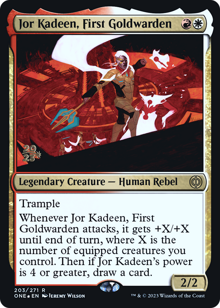 Jor Kadeen, First Goldwarden [Phyrexia: All Will Be One Prerelease Promos] | Good Games Morley