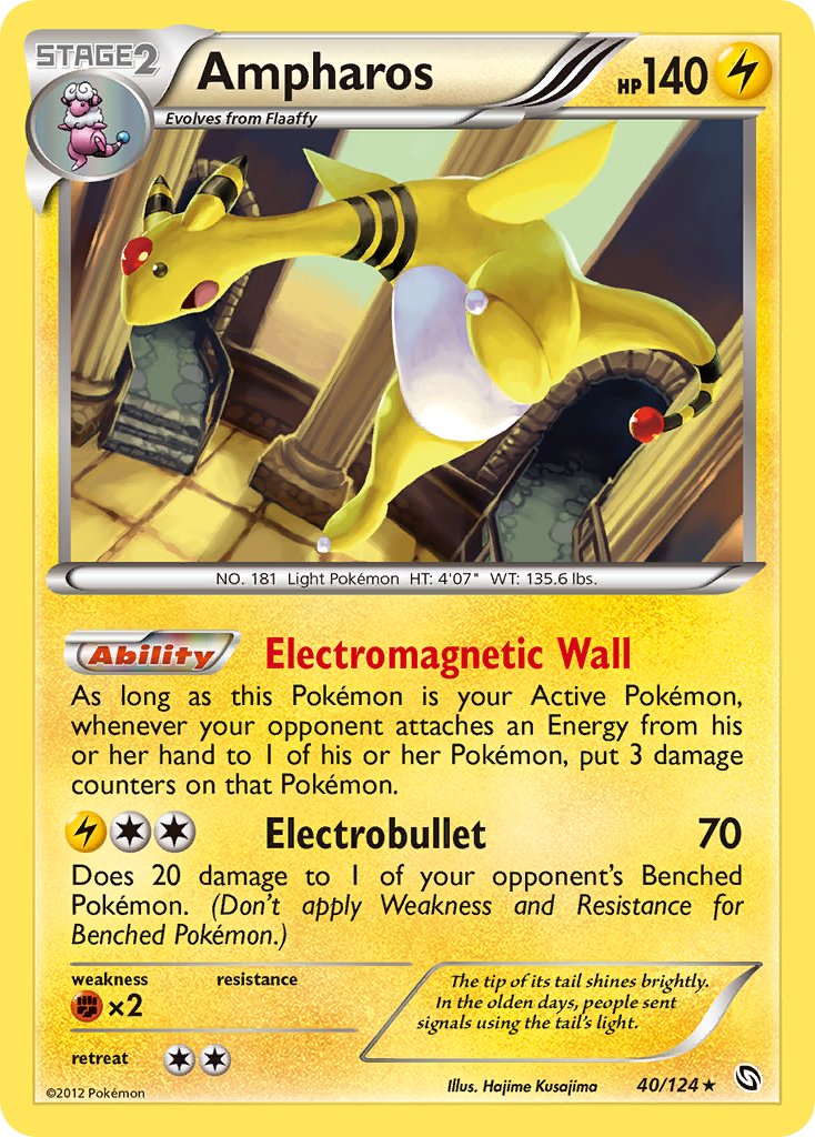 Ampharos (40/124) (Cosmos Holo) (Blister Exclusive) [Black & White: Dragons Exalted] | Good Games Morley