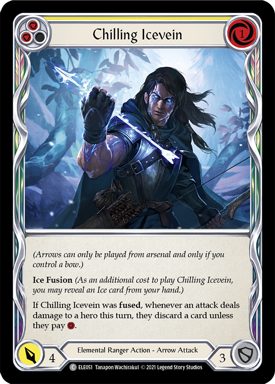 Chilling Icevein (Yellow) [ELE051] (Tales of Aria)  1st Edition Rainbow Foil | Good Games Morley