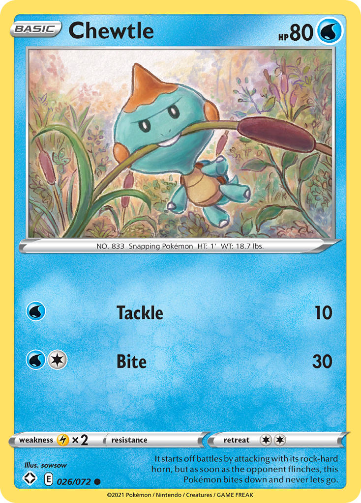 Chewtle (026/072) [Sword & Shield: Shining Fates] | Good Games Morley