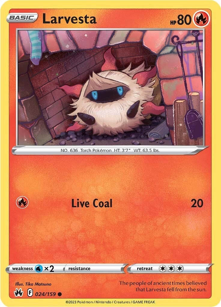 Larvesta (024/159) [Sword & Shield: Crown Zenith] | Good Games Morley