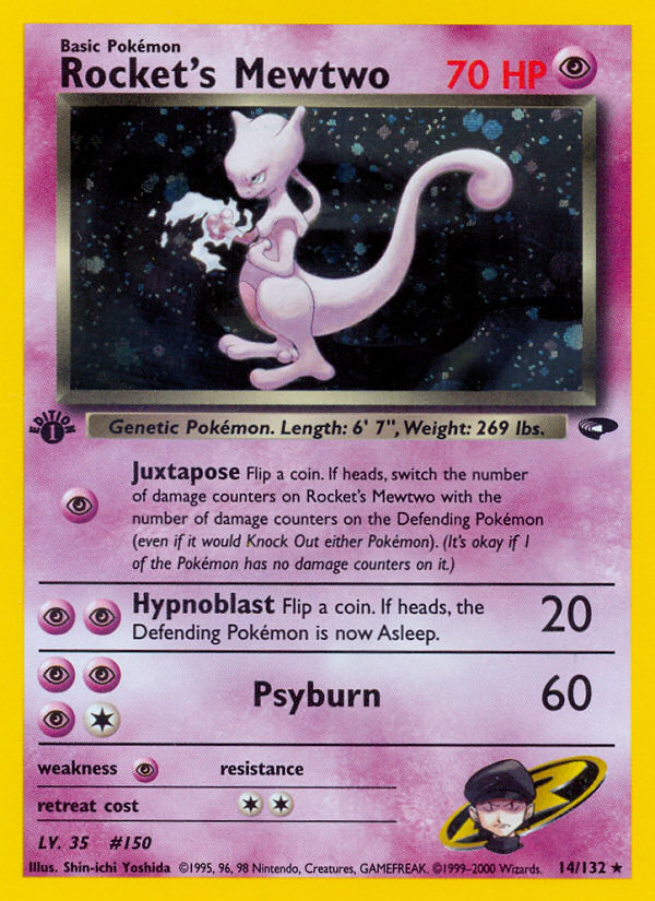 Rocket's Mewtwo (14/132) [Gym Challenge 1st Edition] | Good Games Morley