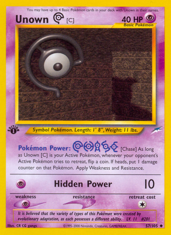 Unown [C] (57/105) [Neo Destiny 1st Edition] | Good Games Morley