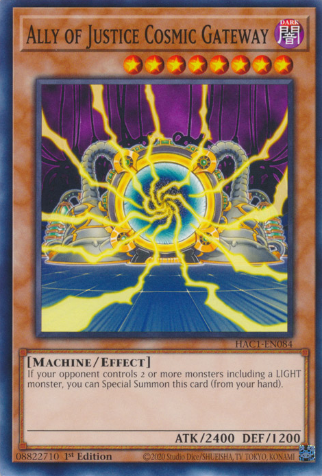 Ally of Justice Cosmic Gateway [HAC1-EN084] Common | Good Games Morley