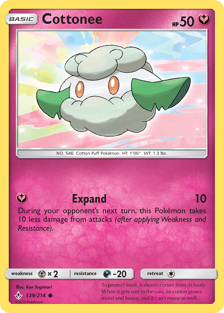 Cottonee (139/214) [Sun & Moon: Unbroken Bonds] | Good Games Morley
