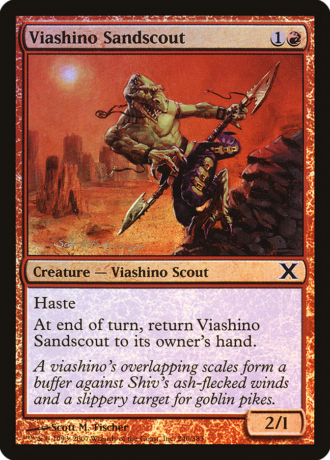 Viashino Sandscout (Premium Foil) [Tenth Edition] | Good Games Morley