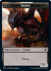 Demon // Demon Double-Sided Token [Starter Commander Decks] | Good Games Morley