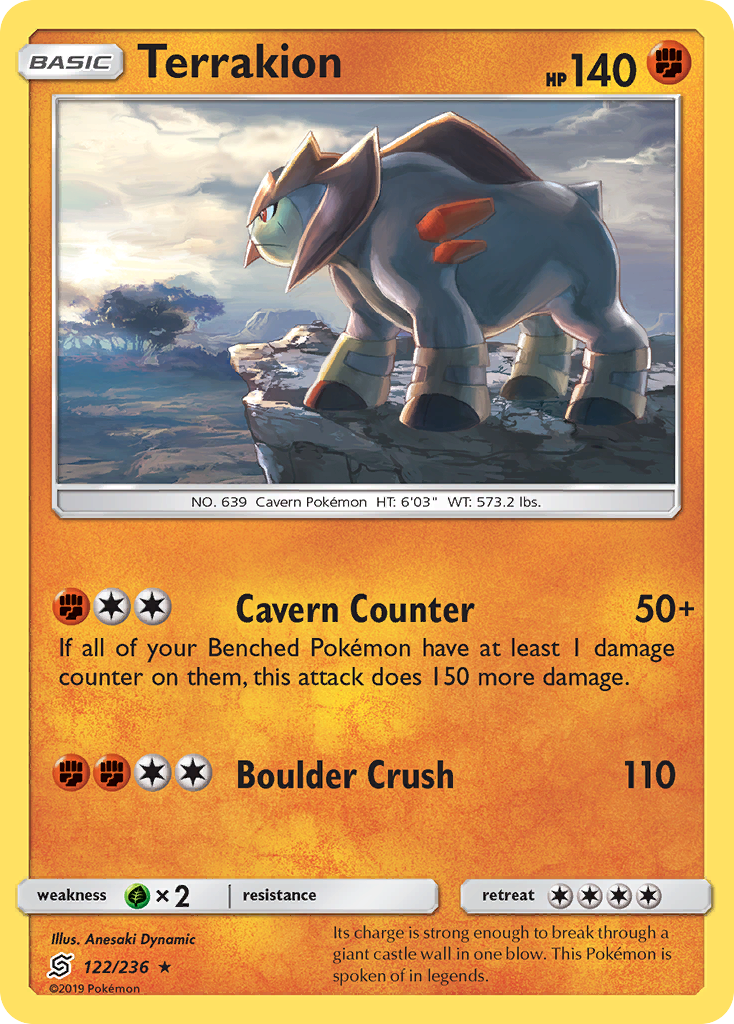 Terrakion (122/236) [Sun & Moon: Unified Minds] | Good Games Morley