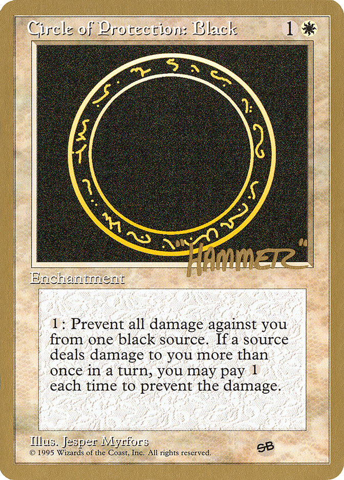 Circle of Protection: Black (Shawn "Hammer" Regnier) (SB) [Pro Tour Collector Set] | Good Games Morley