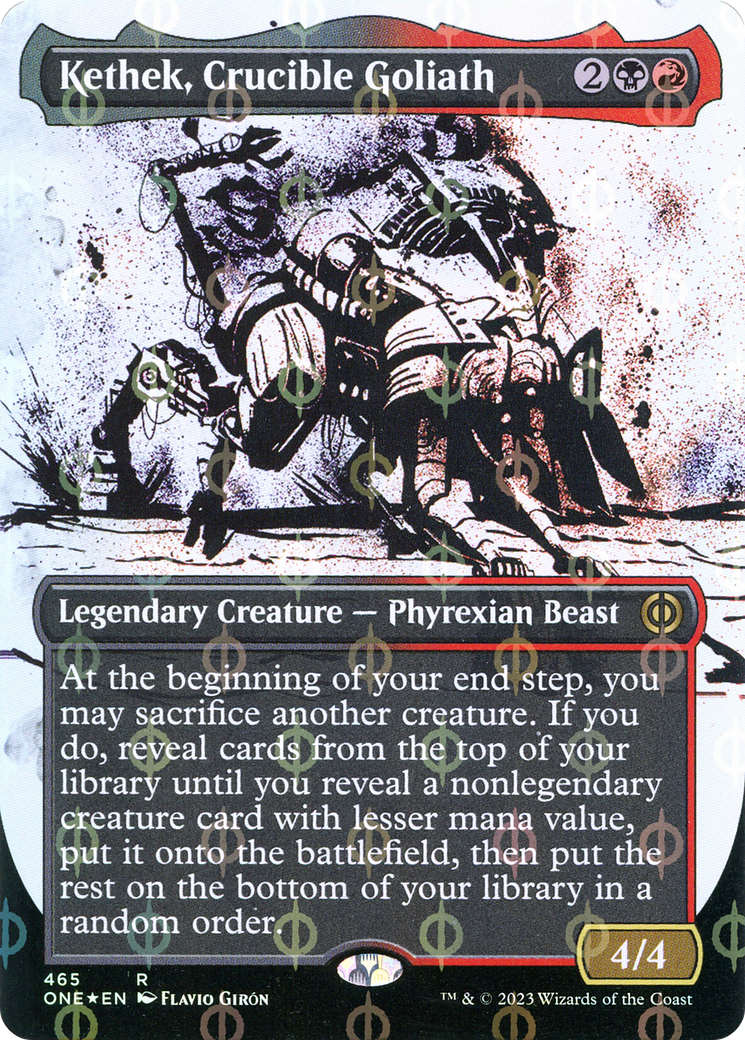 Kethek, Crucible Goliath (Borderless Ichor Step-and-Compleat Foil) [Phyrexia: All Will Be One] | Good Games Morley