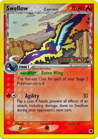Swellow (40/101) (Delta Species) (Stamped) [EX: Dragon Frontiers] | Good Games Morley