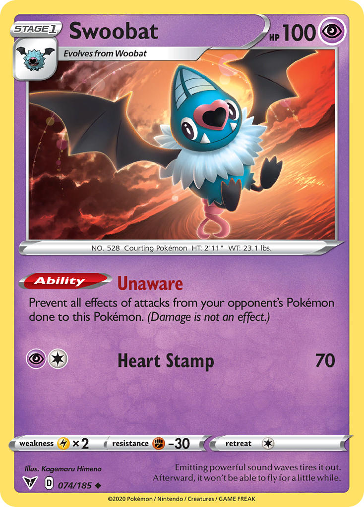 Swoobat (074/185) [Sword & Shield: Vivid Voltage] | Good Games Morley