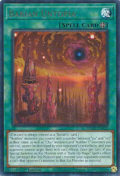 Barian Untopia [MAZE-EN022] Rare | Good Games Morley