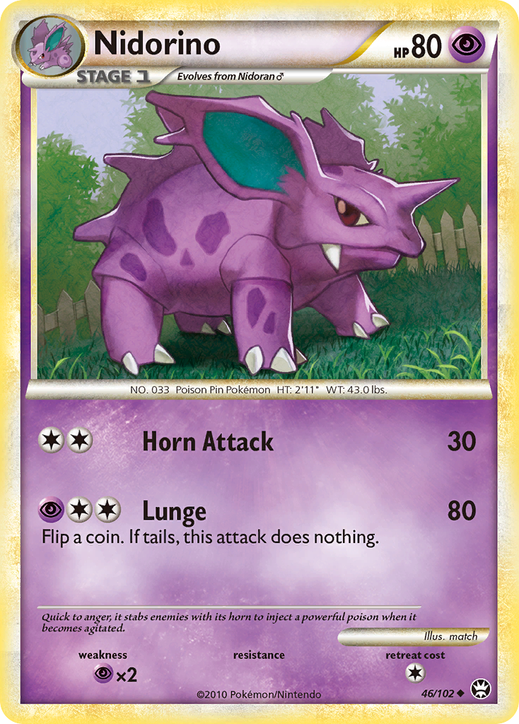 Nidorino (46/102) [HeartGold & SoulSilver: Triumphant] | Good Games Morley