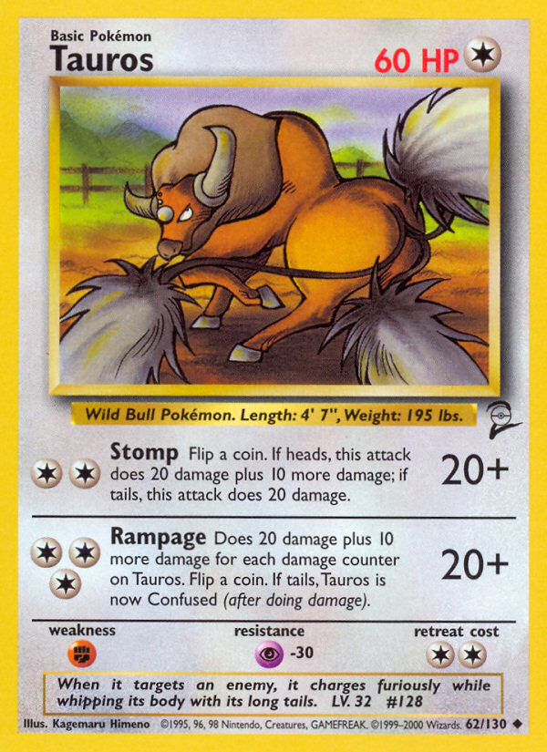 Tauros (62/130) [Base Set 2] | Good Games Morley