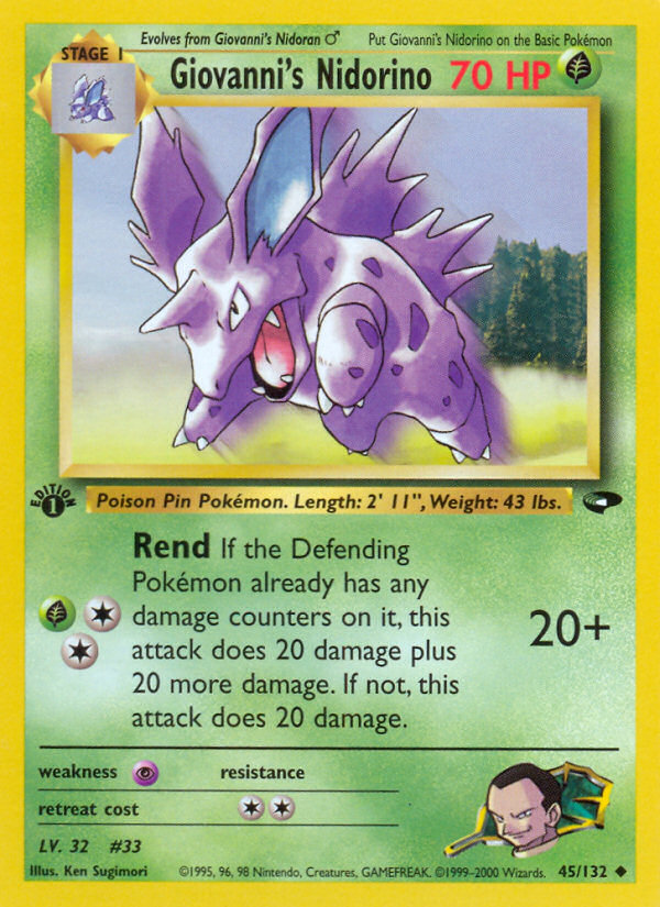 Giovanni's Nidorino (45/132) [Gym Challenge 1st Edition] | Good Games Morley