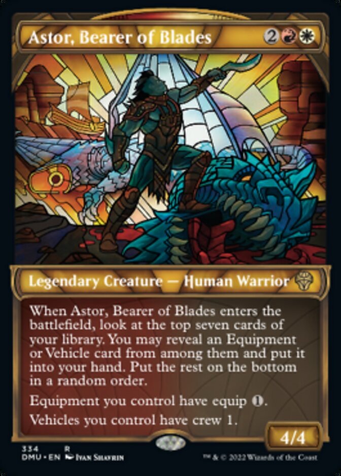 Astor, Bearer of Blades (Showcase Textured) [Dominaria United] | Good Games Morley