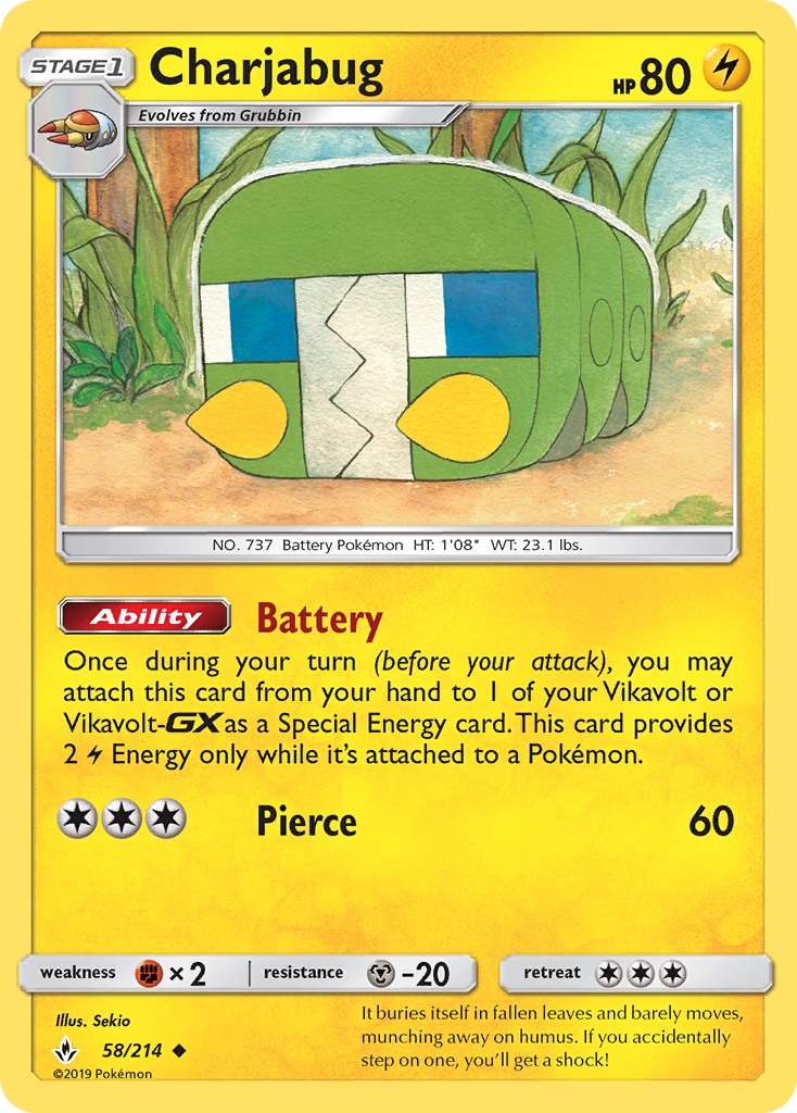 Charjabug (58/214) [Sun & Moon: Unbroken Bonds] | Good Games Morley