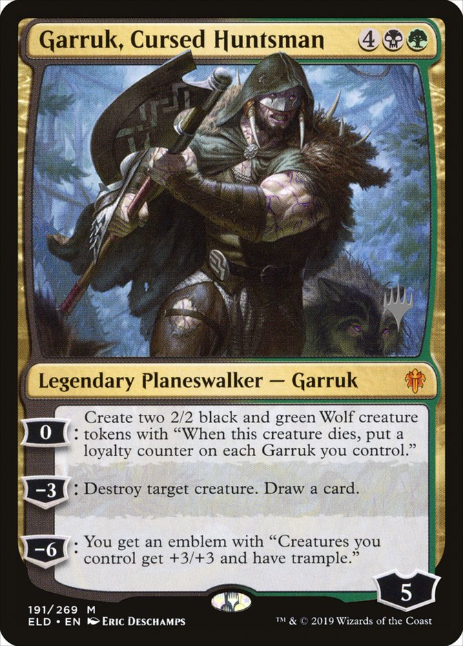 Garruk, Cursed Huntsman (Promo Pack) [Throne of Eldraine Promos] | Good Games Morley