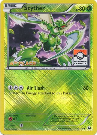Scyther (4/108) (League Promo 4th Place) [Black & White: Dark Explorers] | Good Games Morley