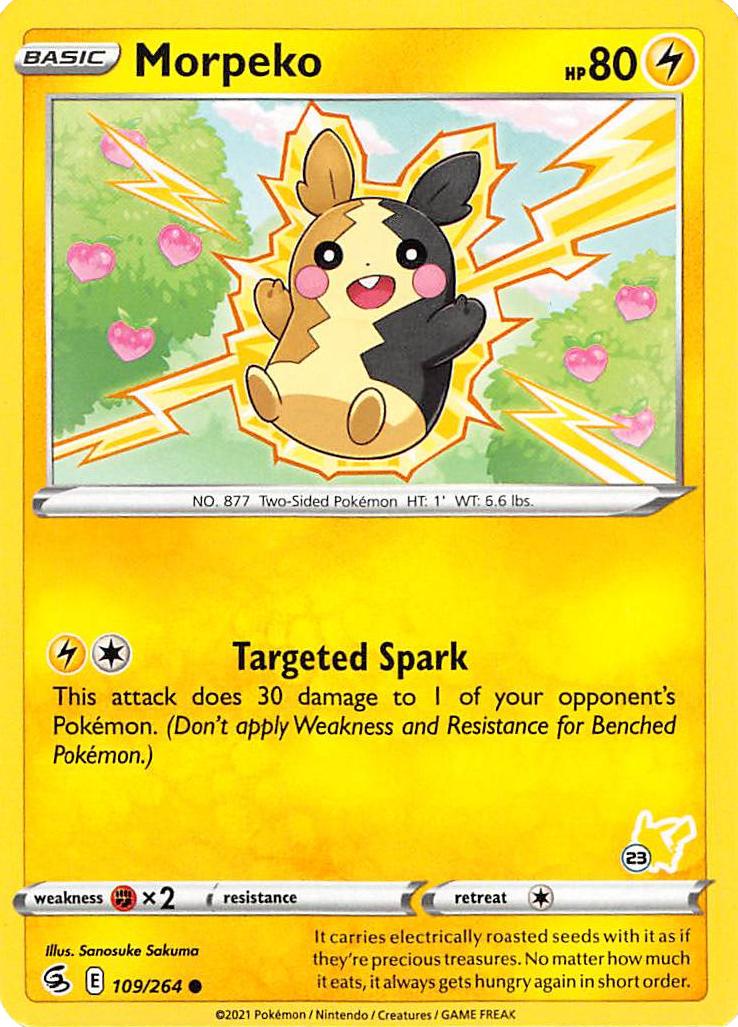 Morpeko (109/264) (Pikachu Stamp #23) [Battle Academy 2022] | Good Games Morley