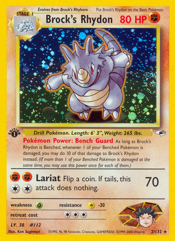 Brock's Rhydon (2/132) [Gym Heroes 1st Edition] | Good Games Morley