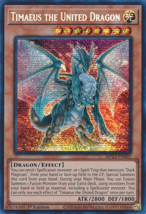 Timaeus the United Dragon [MP23-EN003] Prismatic Secret Rare | Good Games Morley