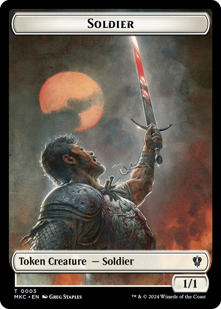 Human // Soldier Double-Sided Token [Murders at Karlov Manor Commander Tokens] | Good Games Morley