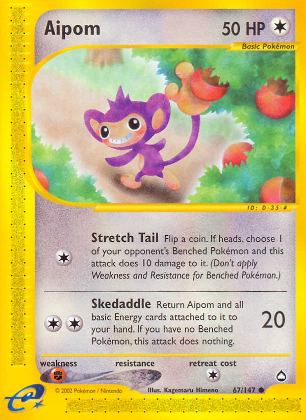 Aipom (67/147) [Aquapolis] | Good Games Morley