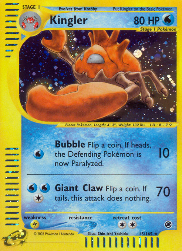Kingler (15/165) [Expedition: Base Set] | Good Games Morley