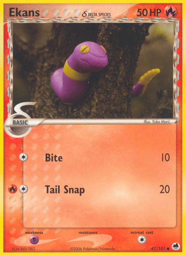 Ekans (47/101) (Delta Species) [EX: Dragon Frontiers] | Good Games Morley